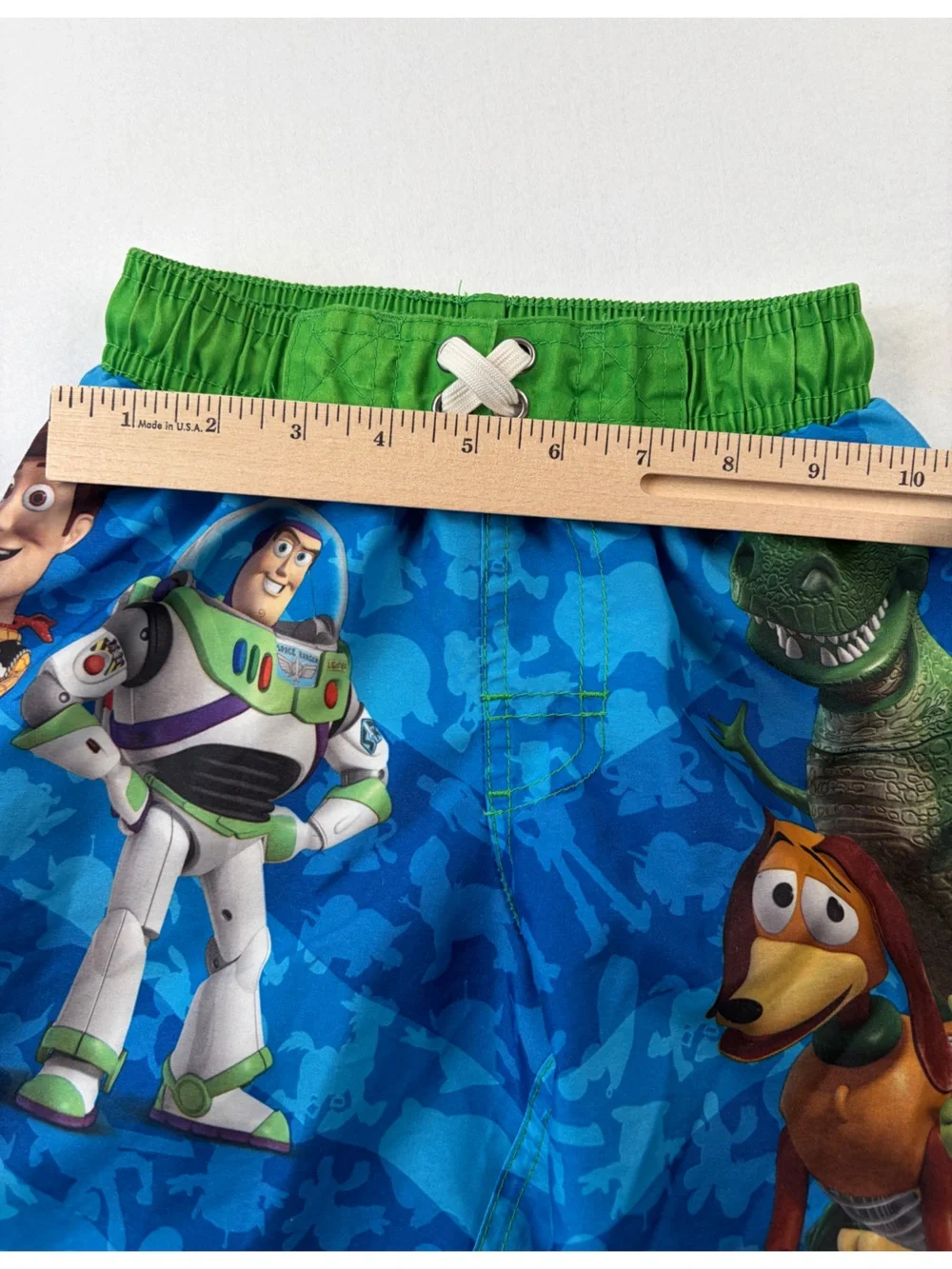 Disney Pixar Toy Story 3 Board Shorts Kids Size 7 Buzz Woody Jessie Rex Slinky